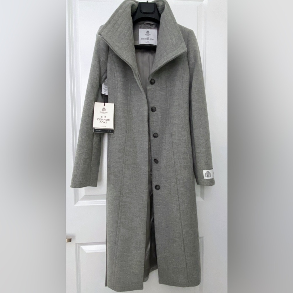 New NWT Babaton The Conner Coat Wool Heather Grey XS/TP